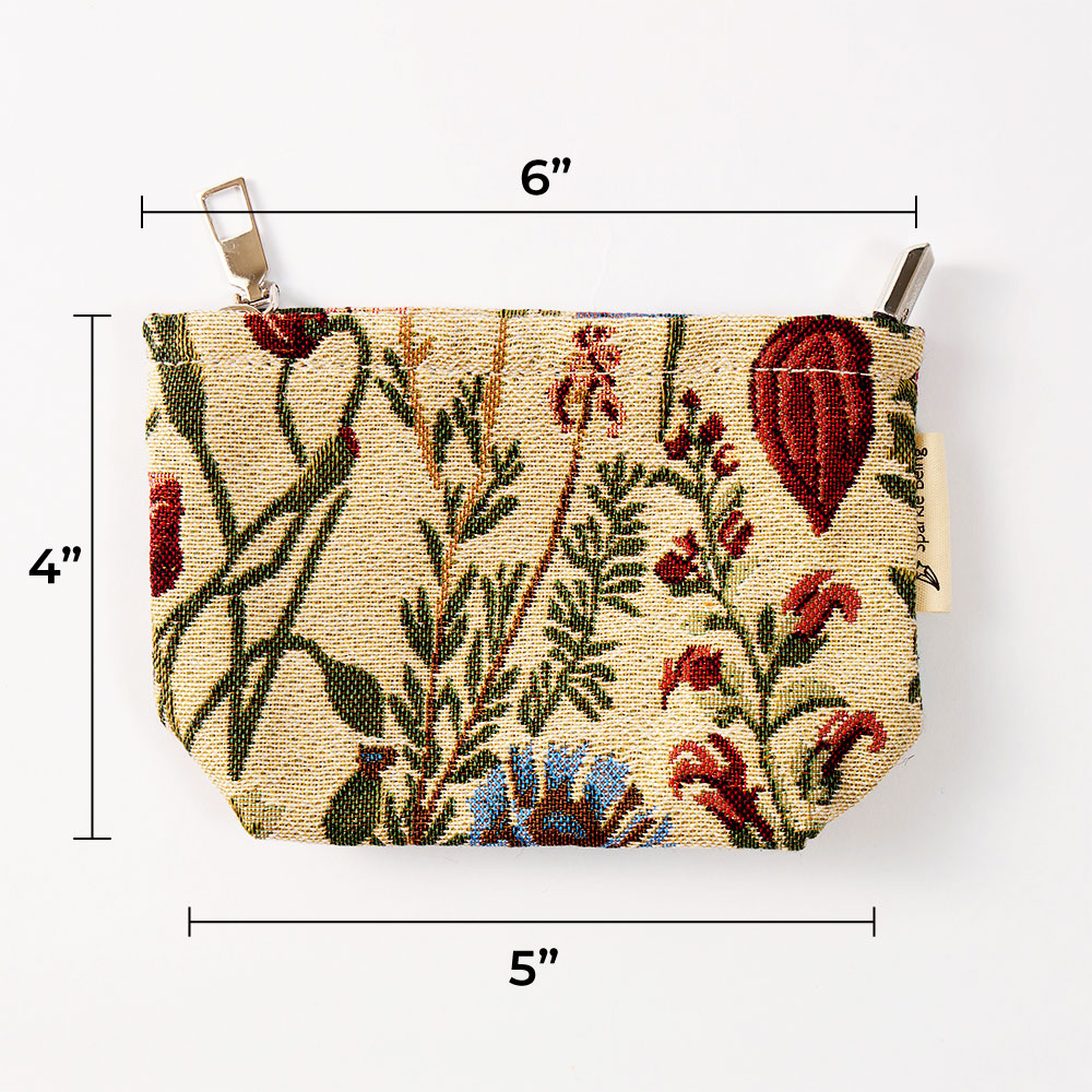 Botanical Floral Toiletry Bag - Travel-Friendly Cosmetic Bag
