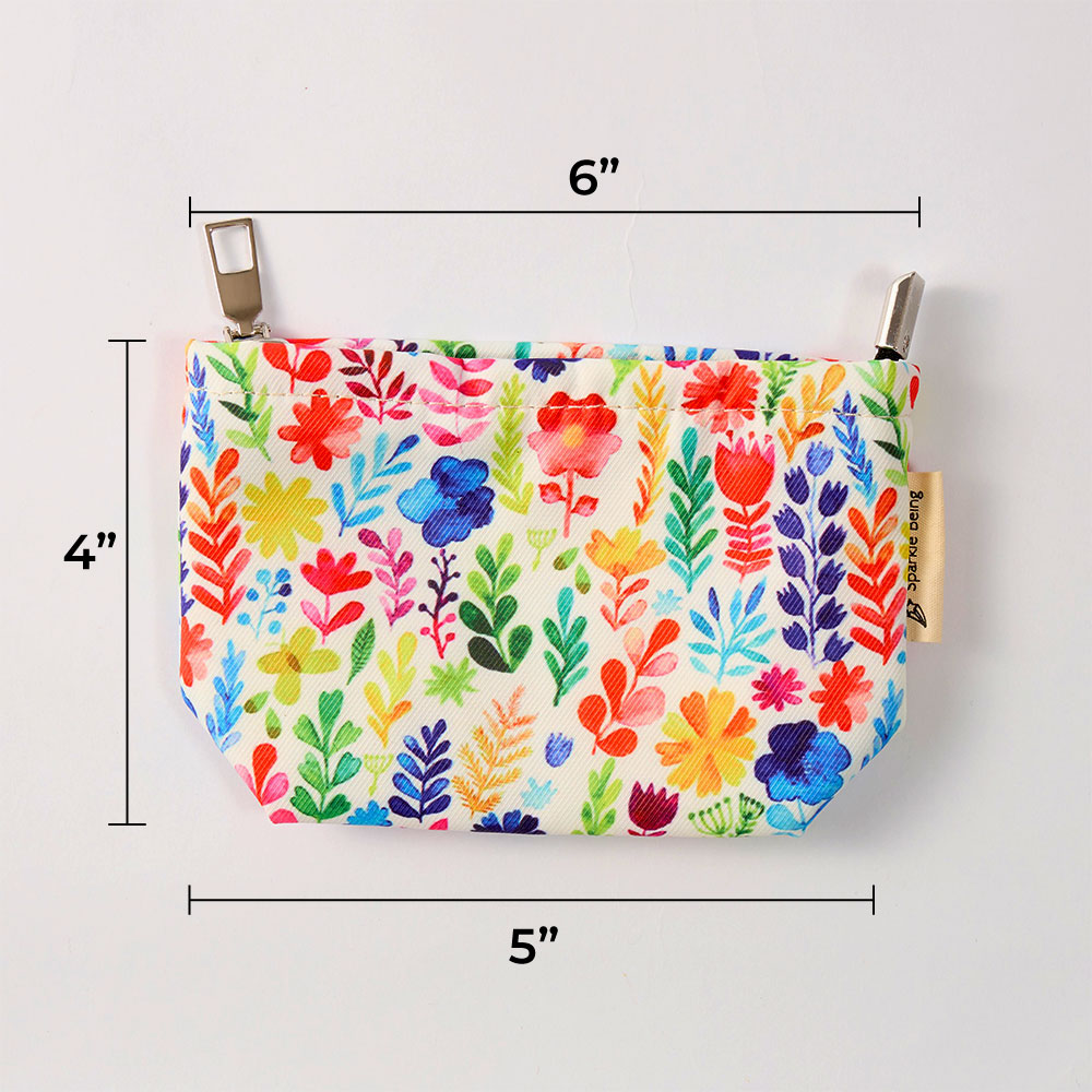 Watercolor Flowers Toiletry Bag - Travel-Friendly Cosmetic Bag
