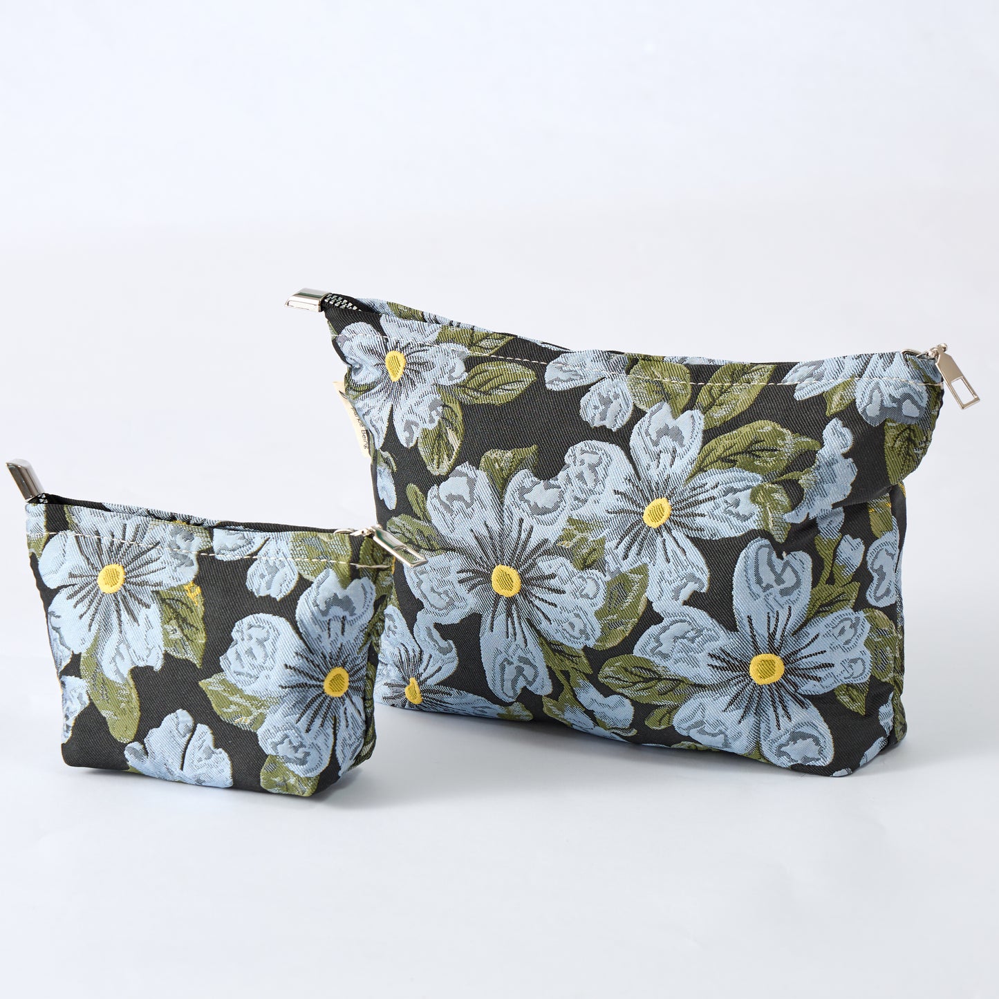 Blue Camellia Toiletry Bag - Travel-Friendly Cosmetic Bag