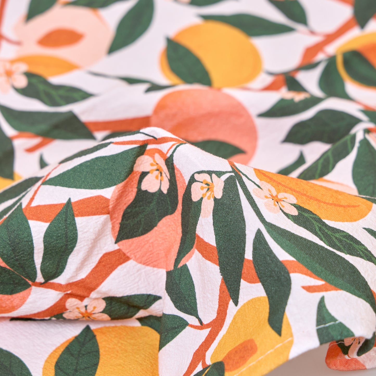 Tea Towels for a Cute Kitchen – Peachy Keen (Set of 2) | 100% Cotton, Absorbent & Eco-Friendly