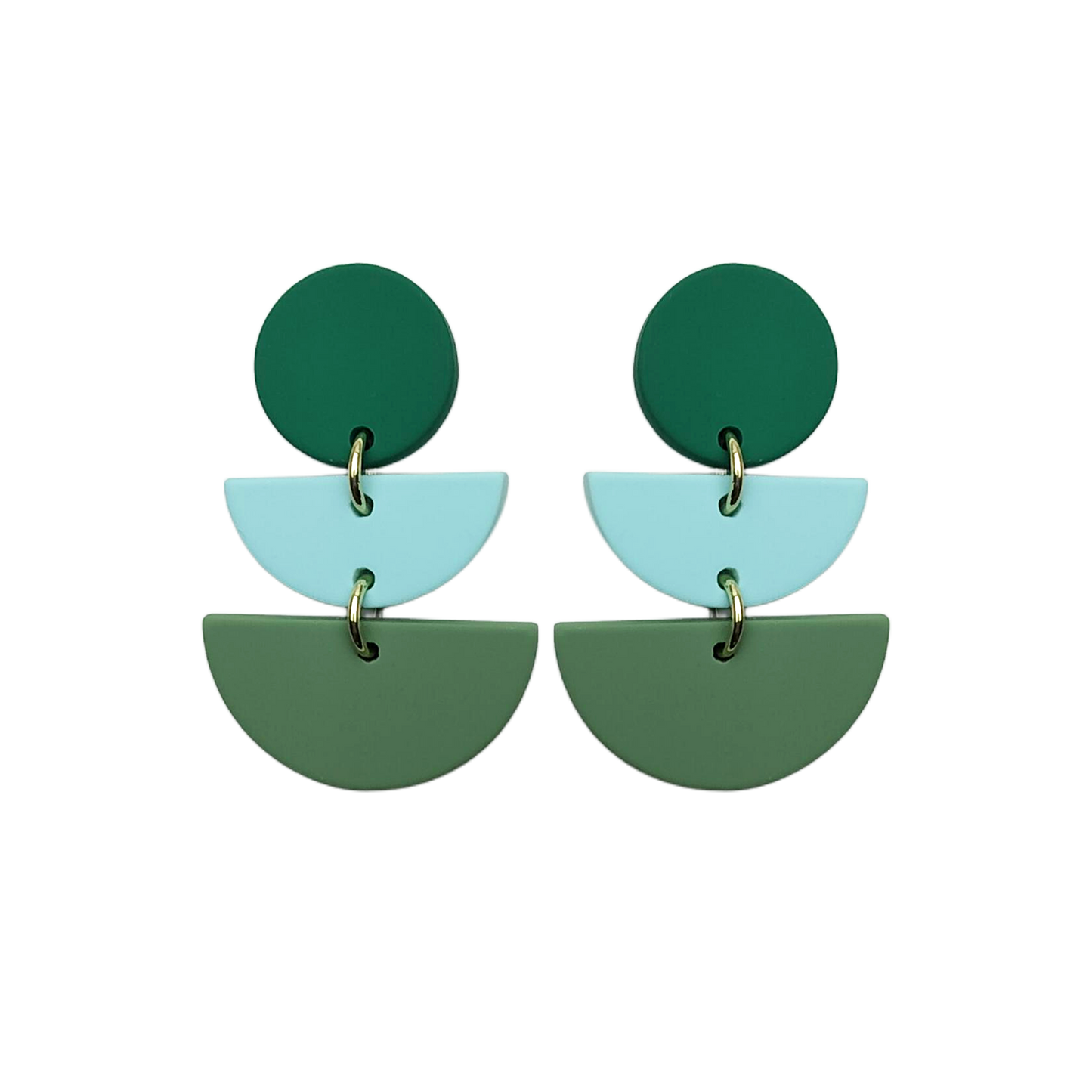 Stacked Statement Acrylic Earrings - Verdant Cascade