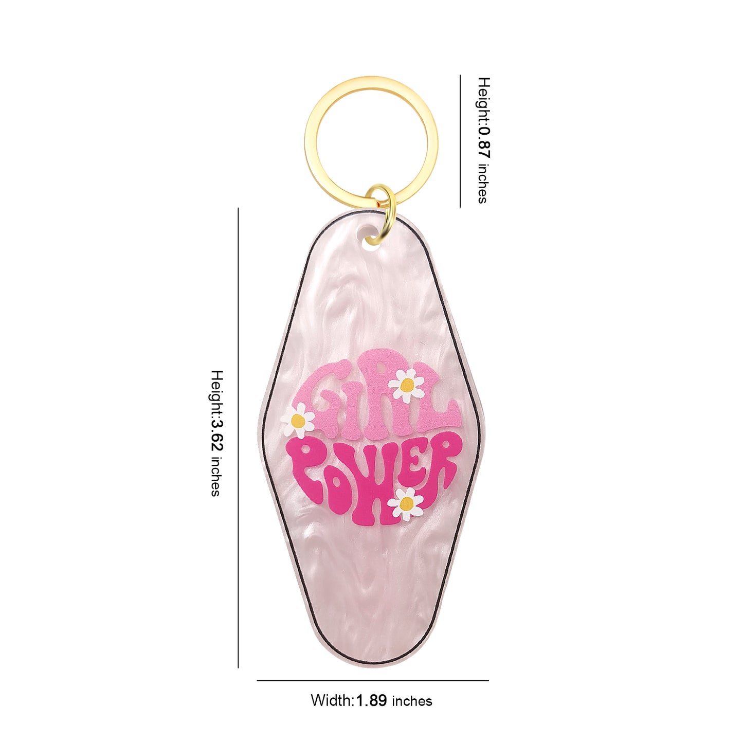 Girl Power Motel Keychain - Vintage Nostalgia Motivational Hotel Keychain