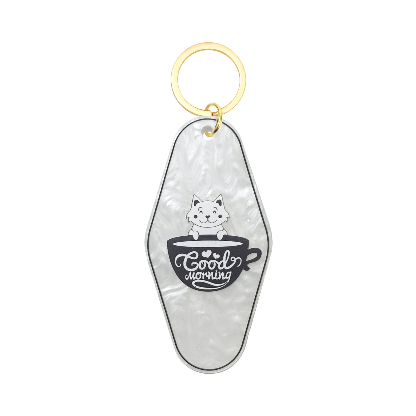 Good Morning Motel Keychain - Vintage Nostalgia Motivational Hotel Keychain