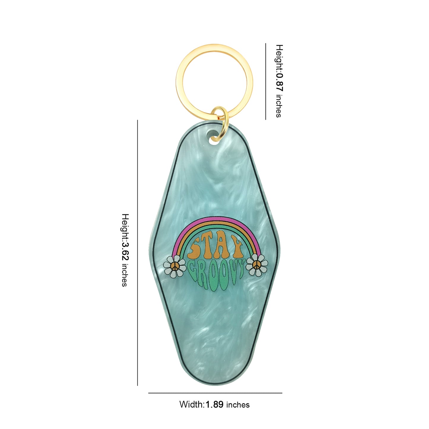 Stay Groovy Motel Keychain - Vintage Nostalgia Motivational Hotel Keychain