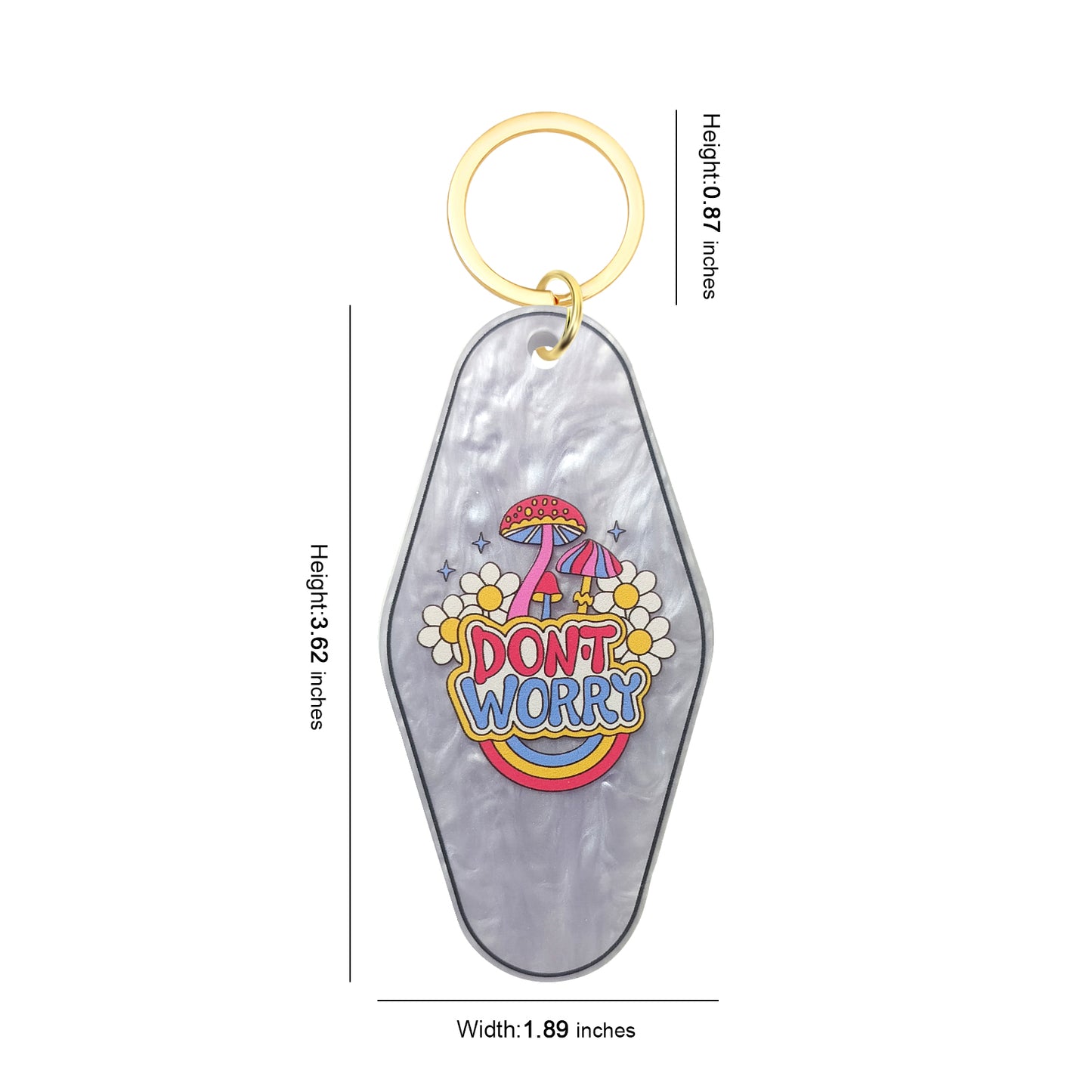 Don't Worry Motel Keychain - Vintage Nostalgia Motivational Hotel Keychain