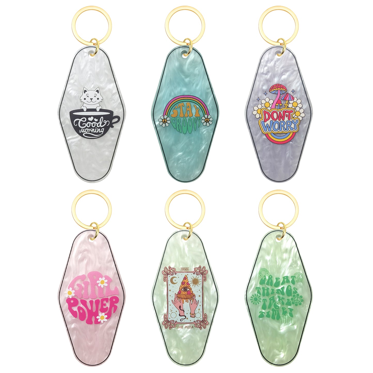 Girl Power Motel Keychain - Vintage Nostalgia Motivational Hotel Keychain