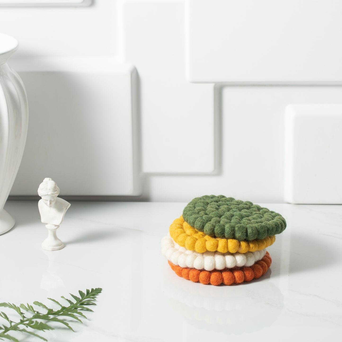 Handmade Felt Coffee Cup Mug Table Mat - Set of 4