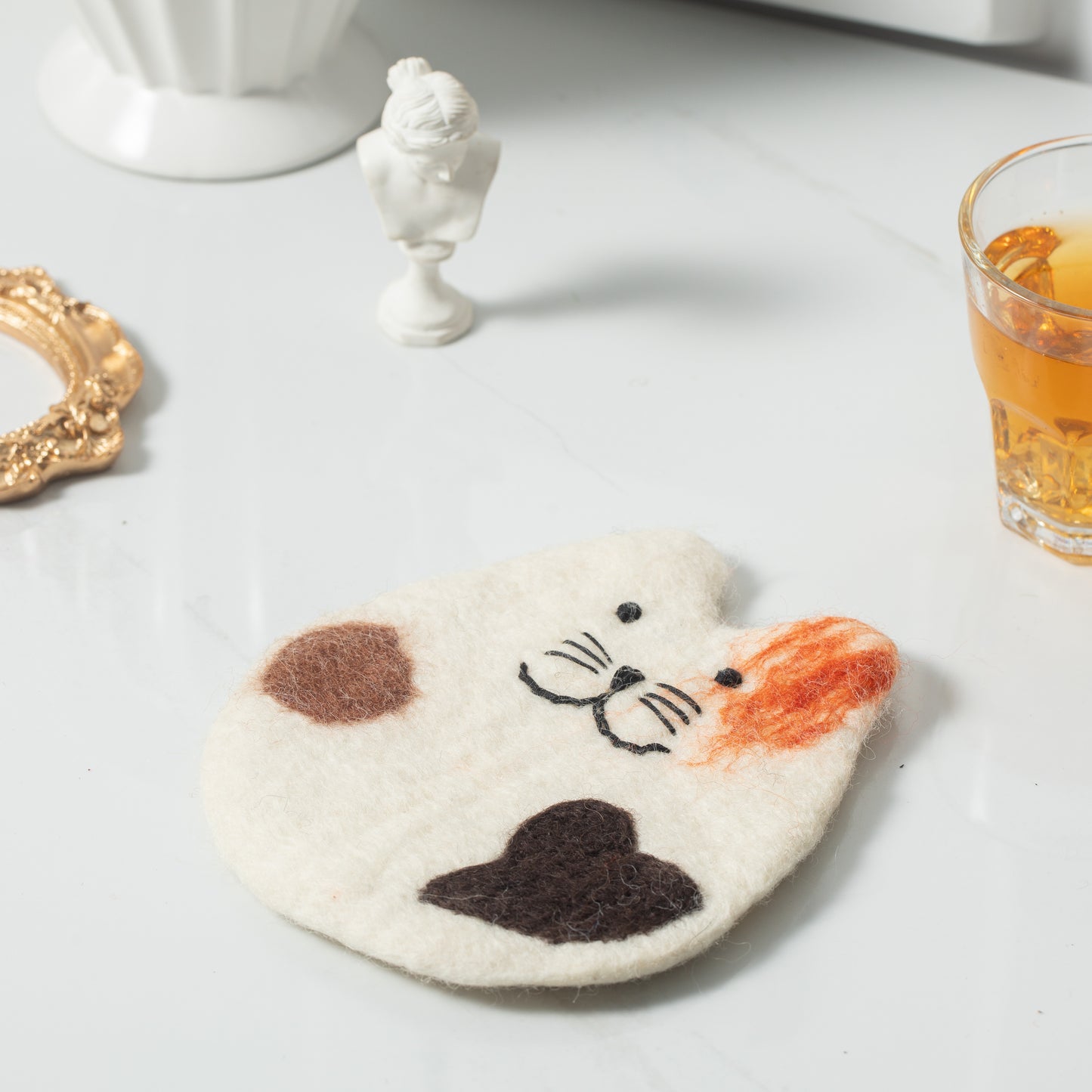 Felt Coffee Cup Mug Table Mat Coasters - Fatty Cat