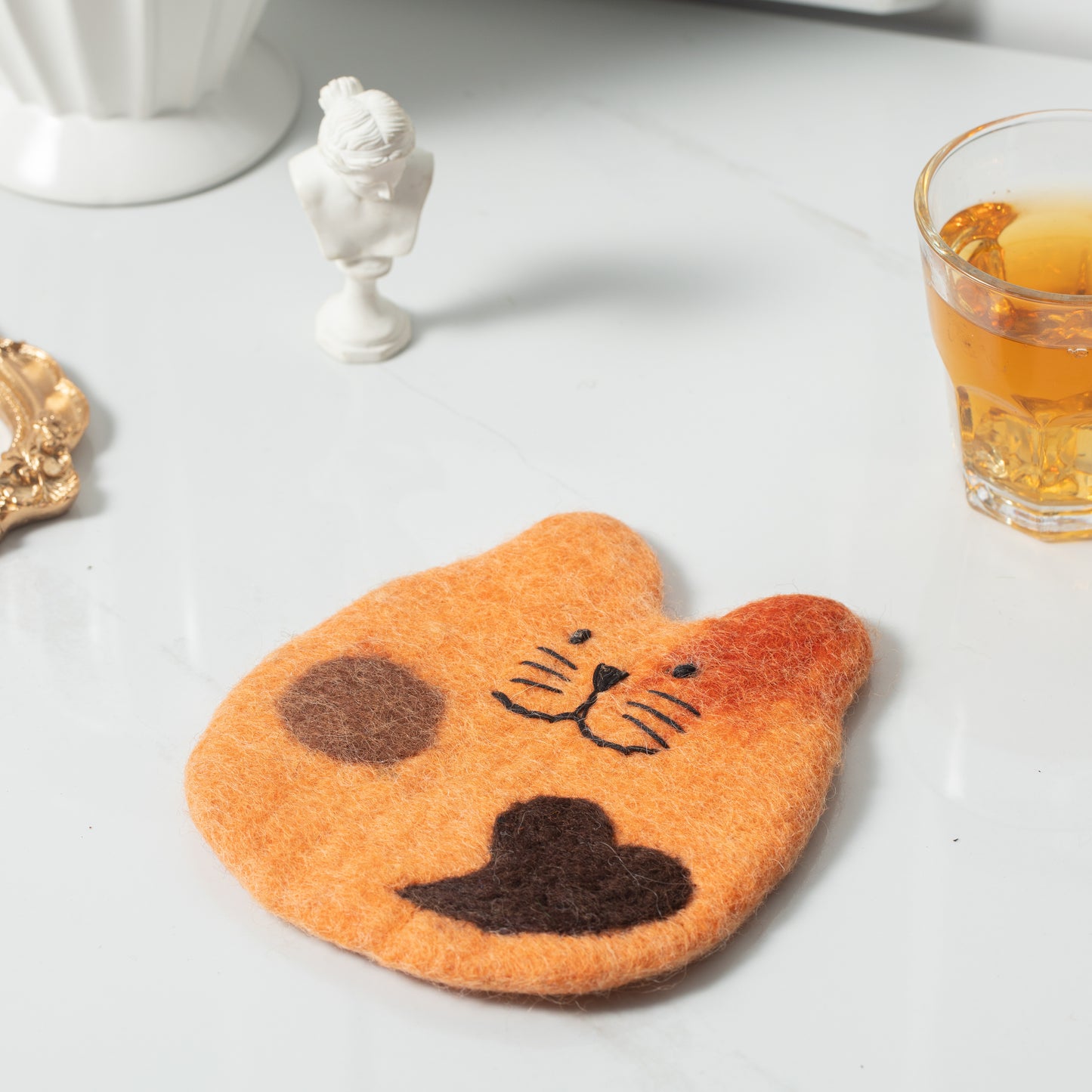 Felt Coffee Cup Mug Table Mat Coasters - Fatty Cat