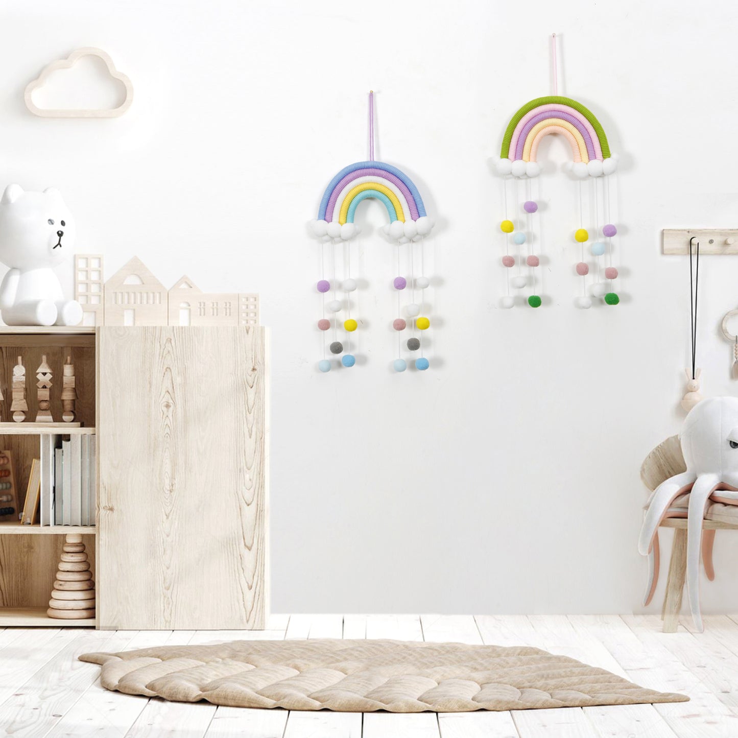 Cloud Rainbow Raindrop Wall Hangings Decoration For Kids Room