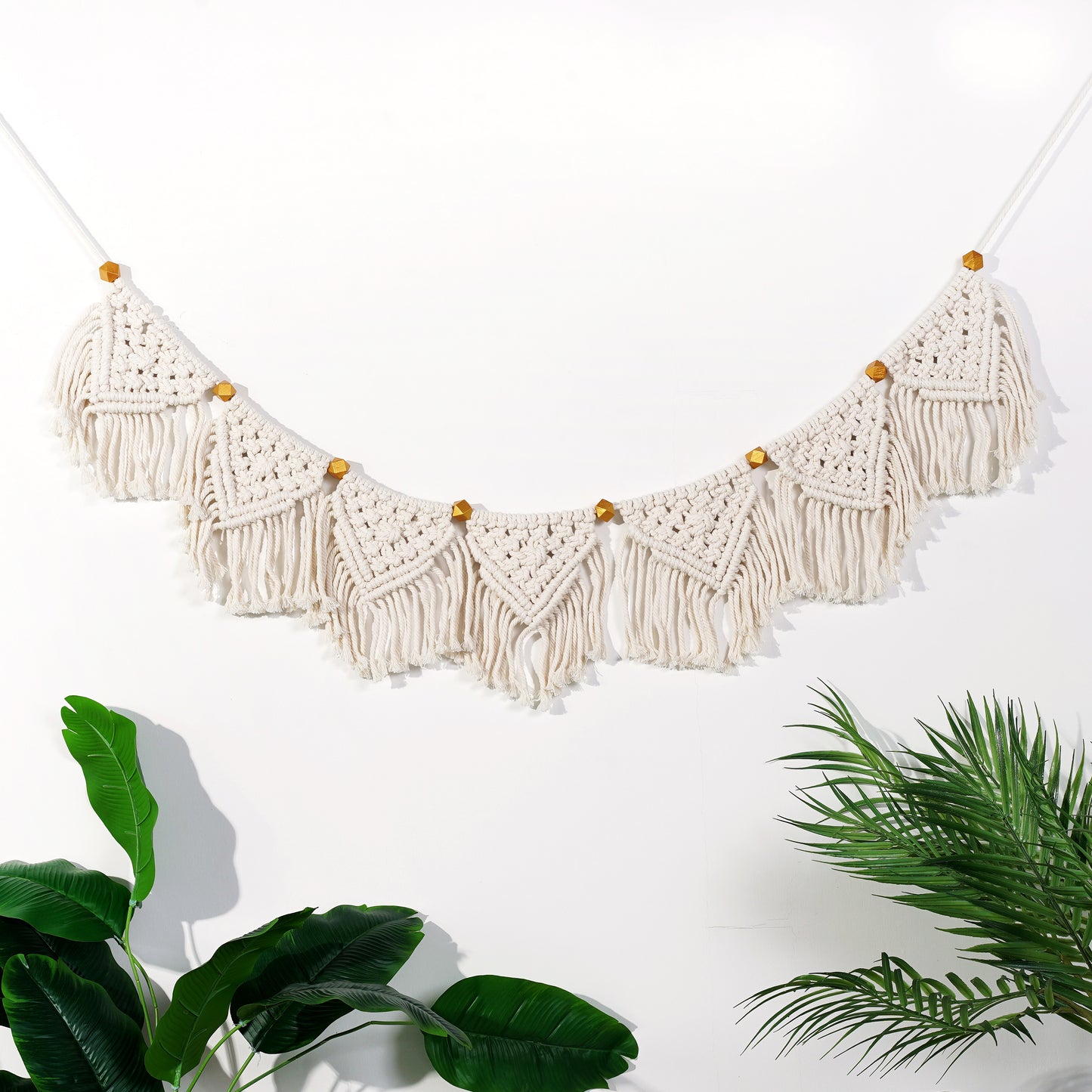 Hand Woven Cotton Macrame Wall Hanging Curtain Decor Banner - Nova