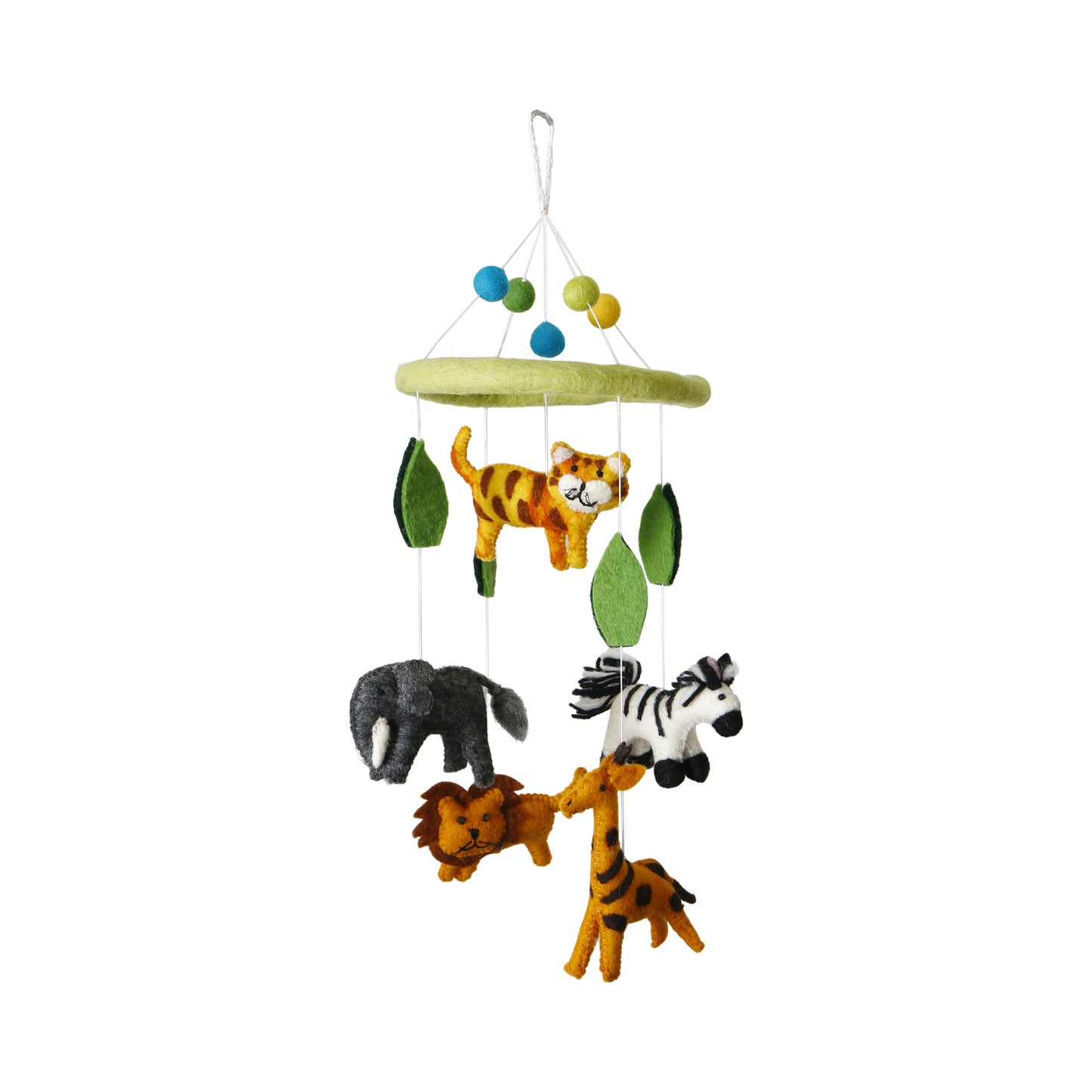 Handmade Wool Felt Baby Mobile For Crib Nursery - Tiger, lion, Zebra, elephant Mobile Toys