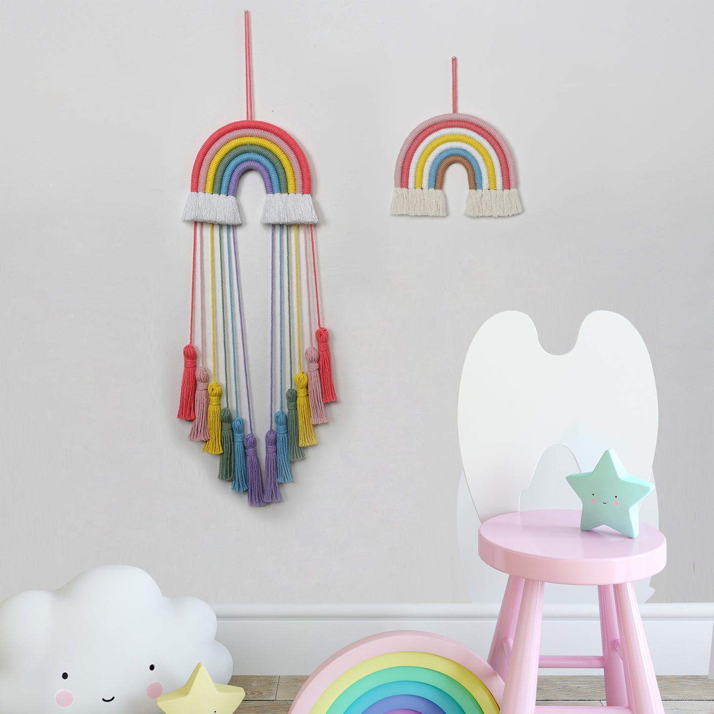 Rainbow Wall Decor Hanging Macrame for Kid's Room
