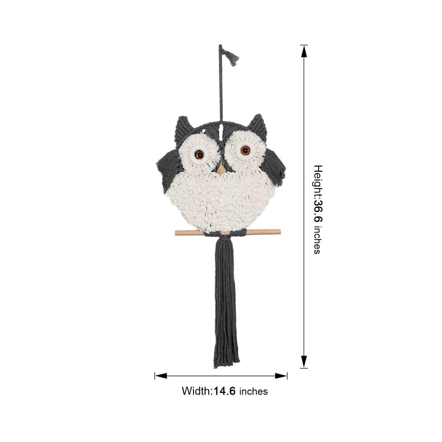 Handmade Woven Owls Cotton Macrame Wall Hanging Home Decor For