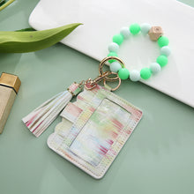 Load image into Gallery viewer, Silicone Wristlet - Wallet Keychain Card holder Case with Glow-In-the-Dark Bracelet - Fun Accessory with 90s Vibes
