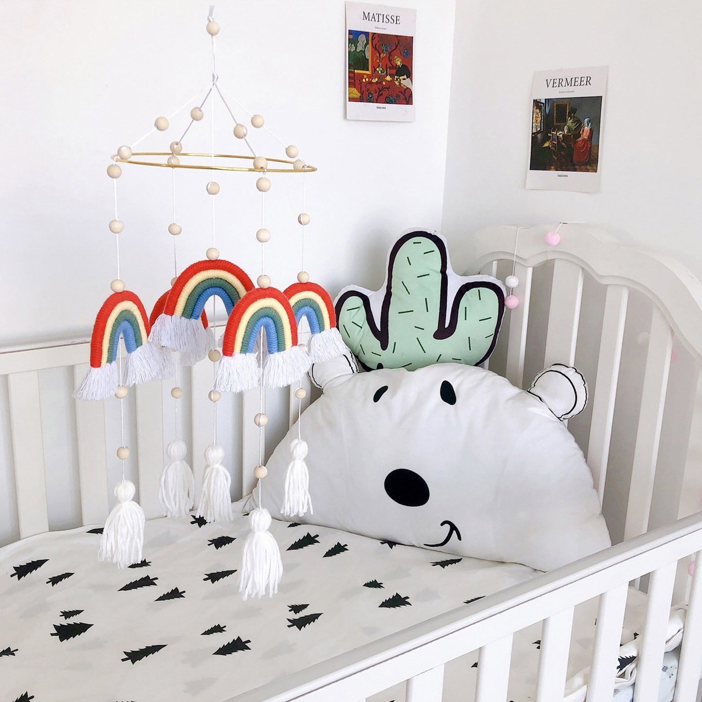 Handmade Rainbow Hanging Baby Crib Mobile For Nursery Room