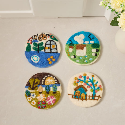 Wool Felt Coffee Cup Mug Table Mat Coasters