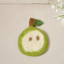 Load image into Gallery viewer, Handmade Wool Felt Fruits Cup Coasters Made in Nepal - Avocado, Apple, Pear, Orange
