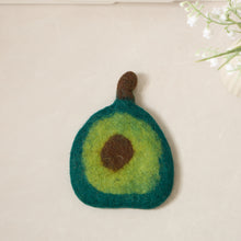 Load image into Gallery viewer, Handmade Wool Felt Fruits Cup Coasters Made in Nepal - Avocado, Apple, Pear, Orange
