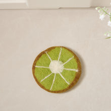 Load image into Gallery viewer, Handmade Wool Felt Fruits Cup Coasters Made in Nepal - Avocado, Apple, Pear, Orange
