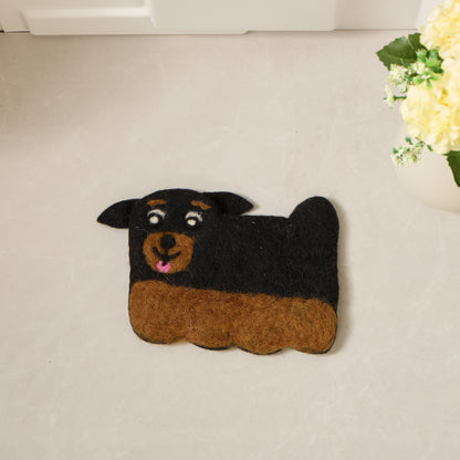 Wool Felt Coffee Cup Mug Table Mat Coasters - Dogs