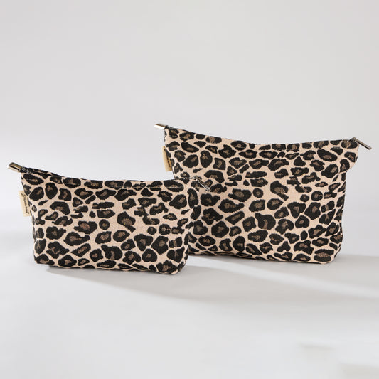 Leopard Print Toiletry / Makeup Bag - Travel-Friendly Cosmetic Bag