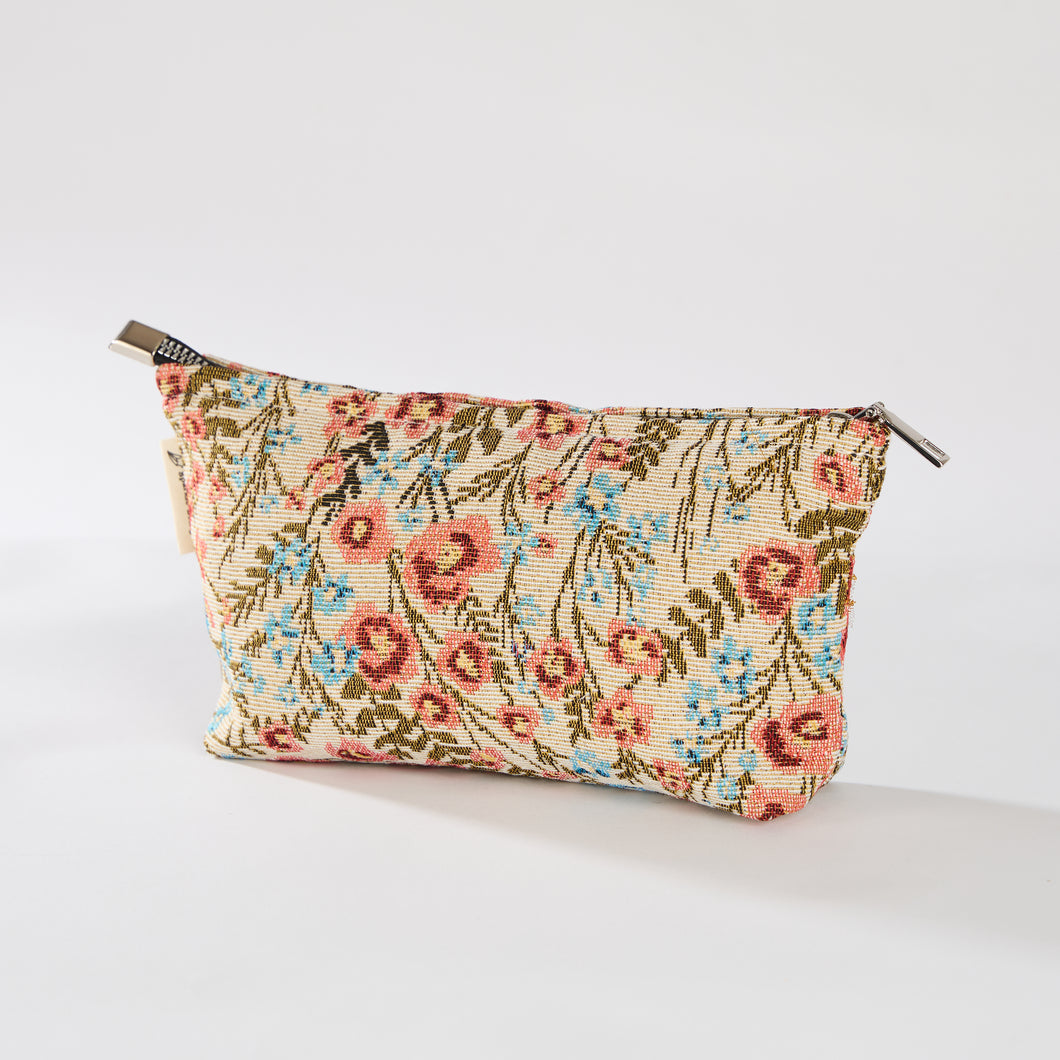 Wildflower Print Toiletry / Makeup Bag - Travel-Friendly Cosmetic Bag