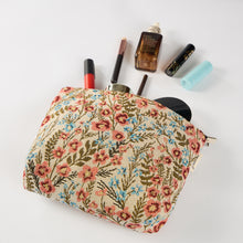 Load image into Gallery viewer, Wildflower Print Toiletry / Makeup Bag - Travel-Friendly Cosmetic Bag
