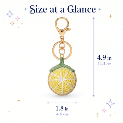 Hand-Crochet Lemon Keychain for a Zesty Twist