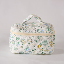 Load image into Gallery viewer, Garden Grace Floral Quilted Makeup Bag - Small Pouch Travel Toiletry Organizer
