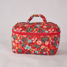 Load image into Gallery viewer, Nature&#39;s Bloom Floral Quilted Makeup Pouch - Travel-Friendly Cosmetic Bag
