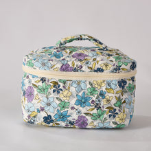 Load image into Gallery viewer, Meadow Magic Floral Quilted Makeup Bag - Small Pouch Travel Toiletry Organizer
