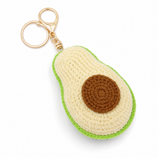 Hand-Crochet Avocado Keychain for an Earthy Vibe