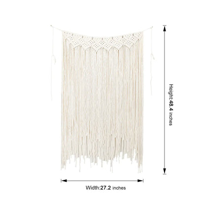Hand Woven Tapestry Macrame Curtain Tassel Wall Hanging