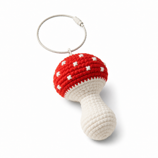 Hand-Crochet Enchanted Forest Mushroom Keychain