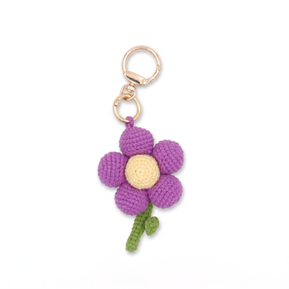 Handmade Crochet Flower Keychain – Cute Floral Bag Charm