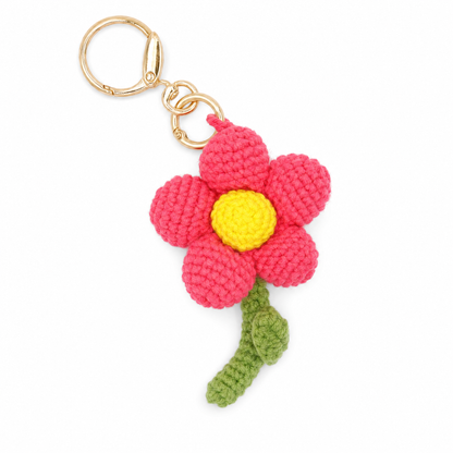 Handmade Crochet Flower Keychain – Cute Floral Bag Charm