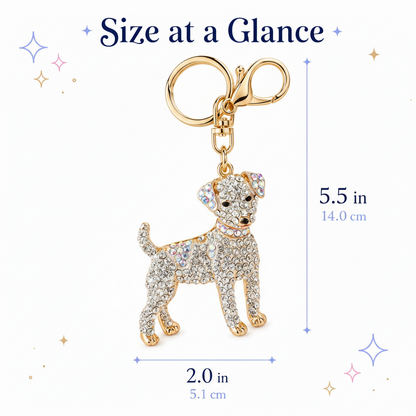 Rhinestone Dog Keychain – Sparkly Puppy Bag Charm