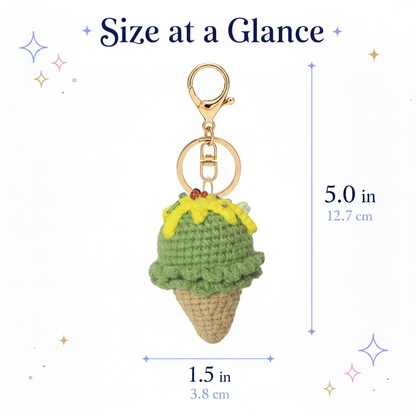 Hand-Crochet Ice Cream Keychain