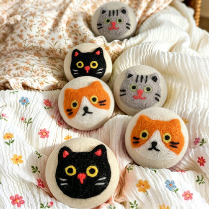 Cat Eco Wool Laundry Dryer Balls – Set of 6