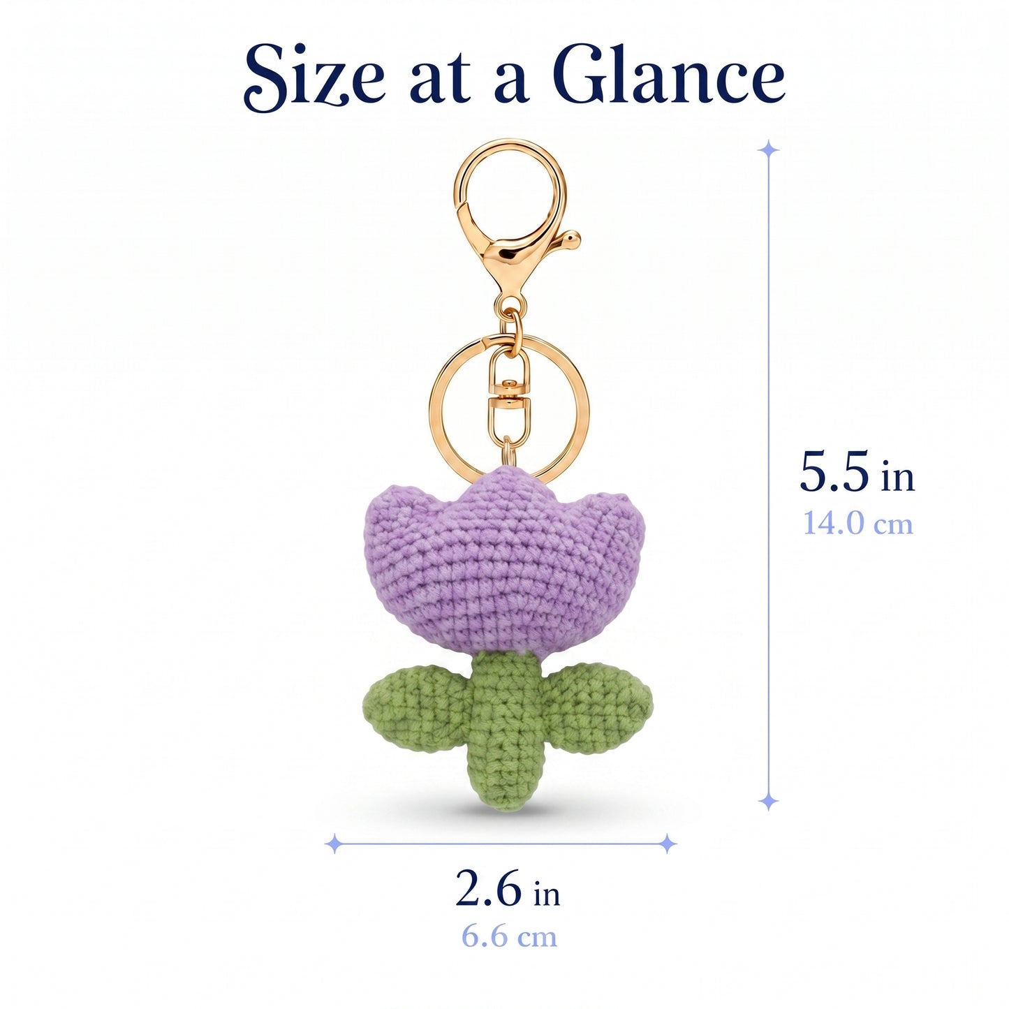 Hand-Crochet Tulip Flower Keychain - Colorful Floral Accessory