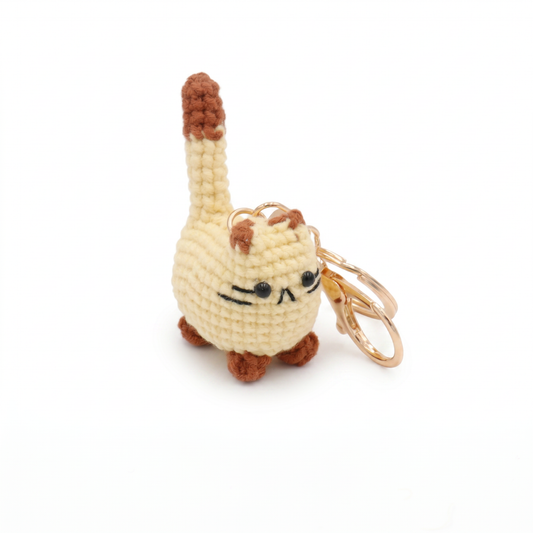 Hand-crochet Butter Cat Keychain
