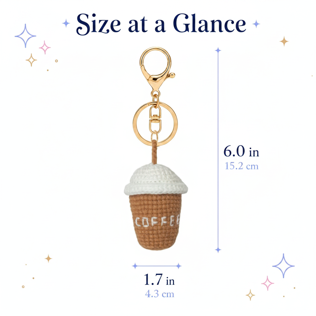 Hand-Crochet Coffee Cup Yarn Keychai