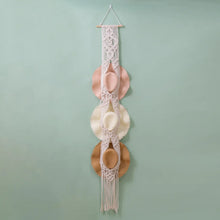 Load image into Gallery viewer, Handcrafted Macramé Hat Organizer for Stylish Wall Display - Diamond
