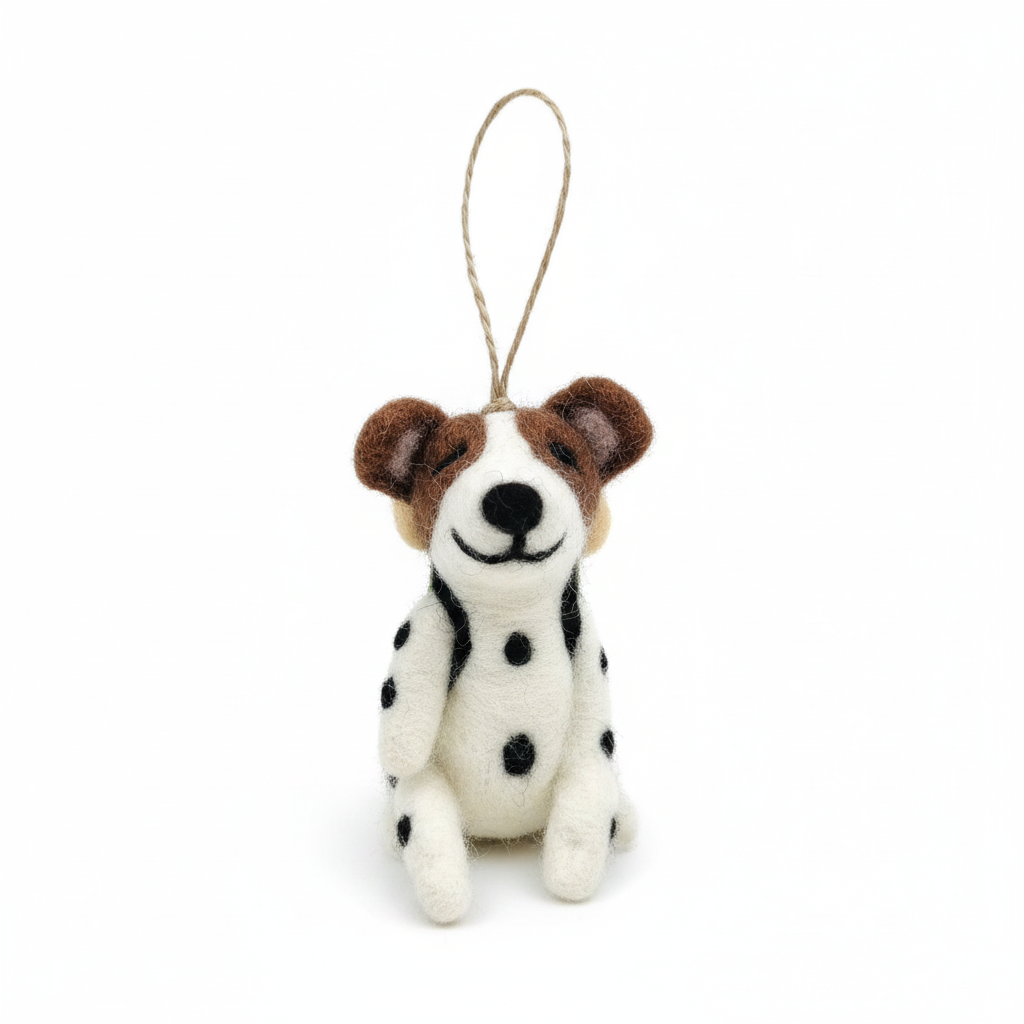 Hiking Dog Felt Ornament - Handmade in Nepal