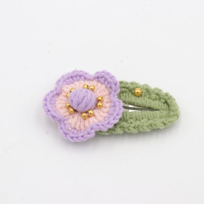 Anemone Floral Crochet Hair Clip