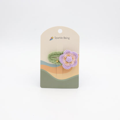 Anemone Floral Crochet Hair Clip
