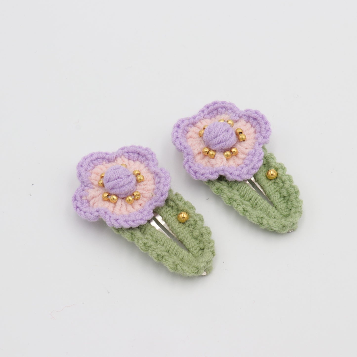 Anemone Floral Crochet Hair Clip