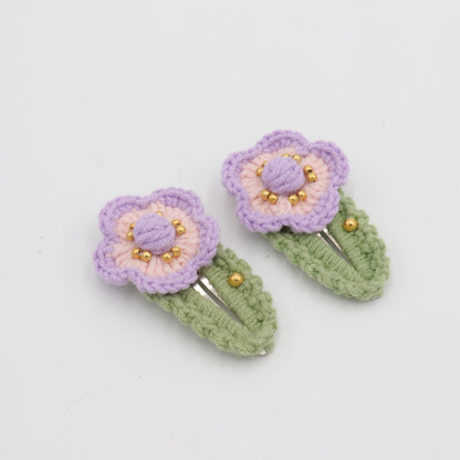 Anemone Floral Crochet Hair Clip