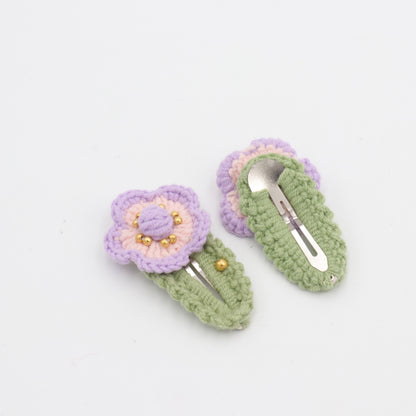 Anemone Floral Crochet Hair Clip
